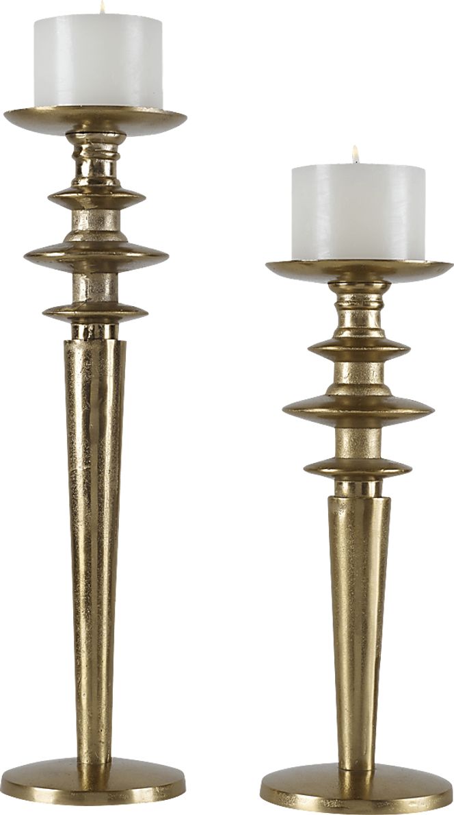 Osceola Gold Candle Holder, Set of 2