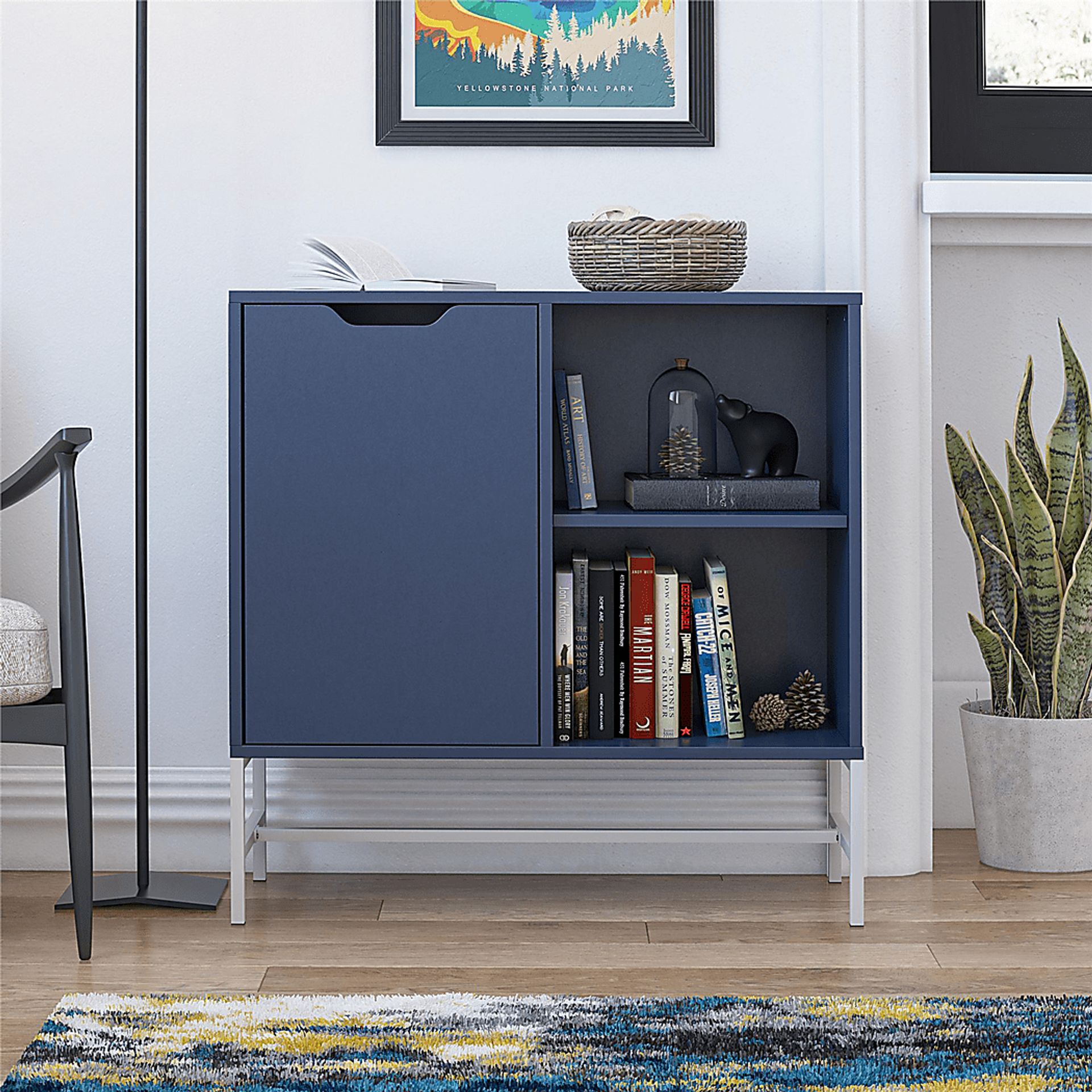Oscolo Navy Colors Accent Cabinet | Rooms to Go