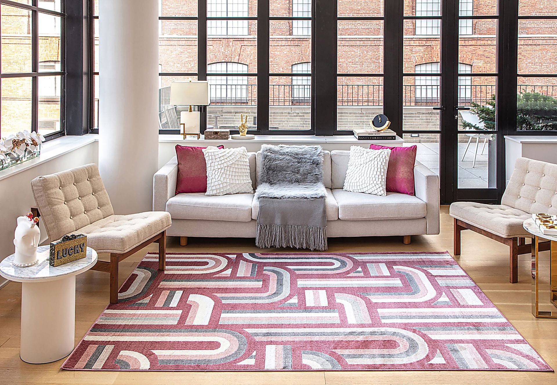 Osinore Burgundy 8' x 10' Rug - Image 2