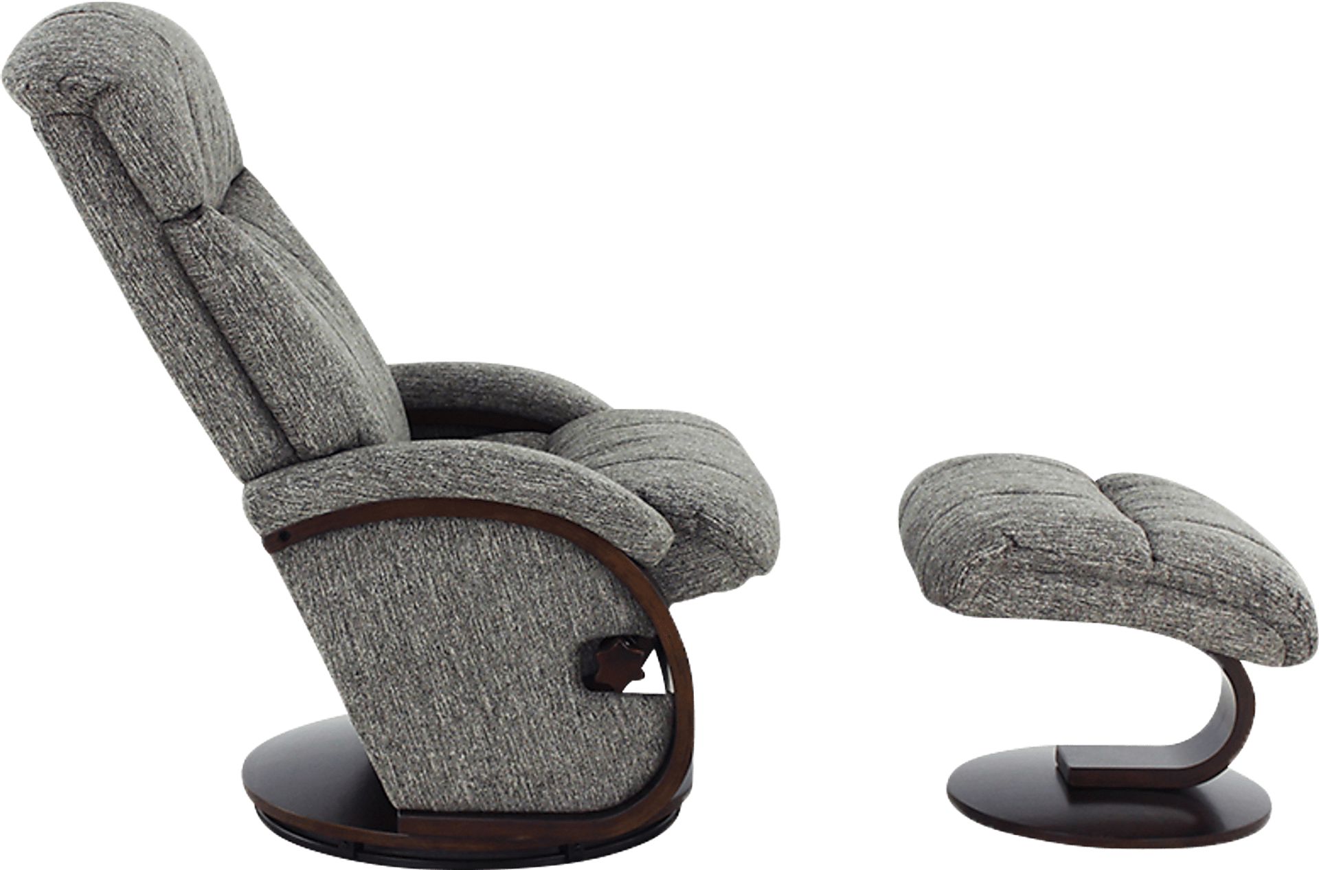 Oslo Collection Alta Gray Recliner & Ottoman - Image 4