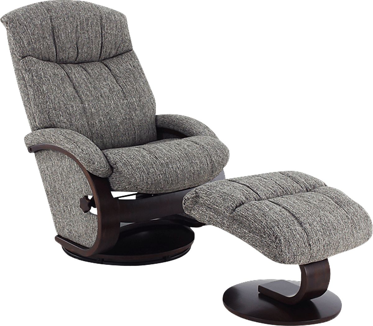 Oslo Collection Alta Gray Recliner & Ottoman Rooms To Go