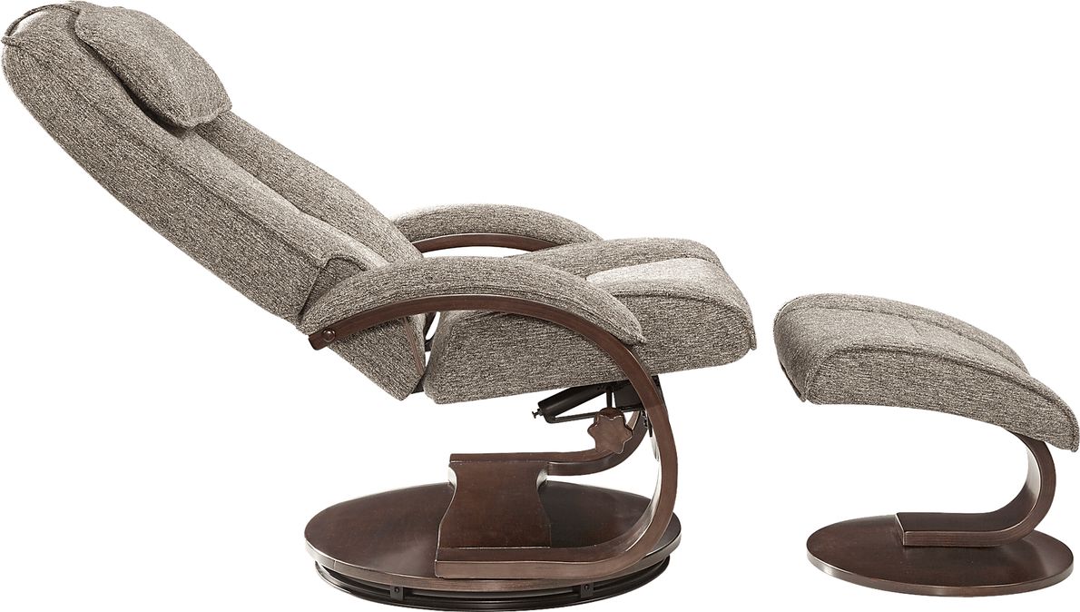 Oslo Collection Bergen Gray Recliner & Ottoman Rooms To Go