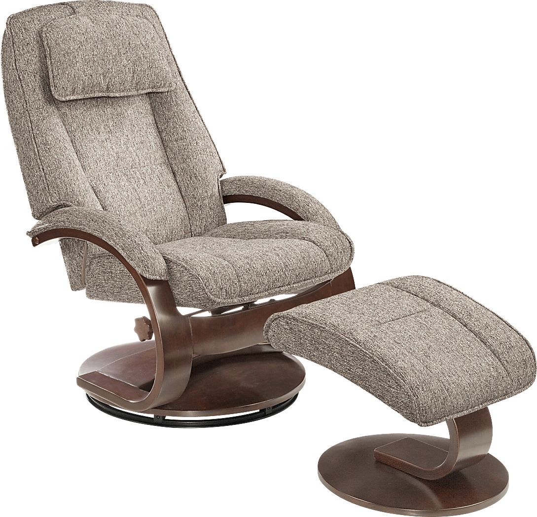 Oslo Collection Bergen Gray Recliner & Ottoman Rooms To Go