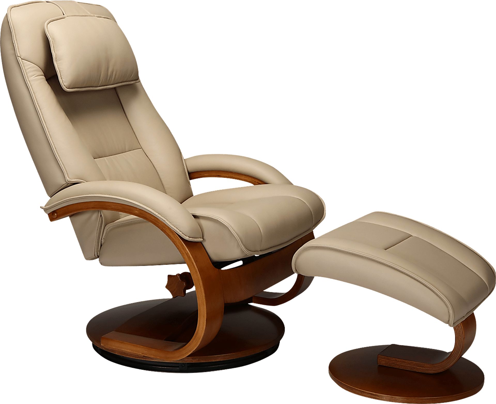 Oslo Collection Bergen Tan Recliner & Ottoman - Image 1