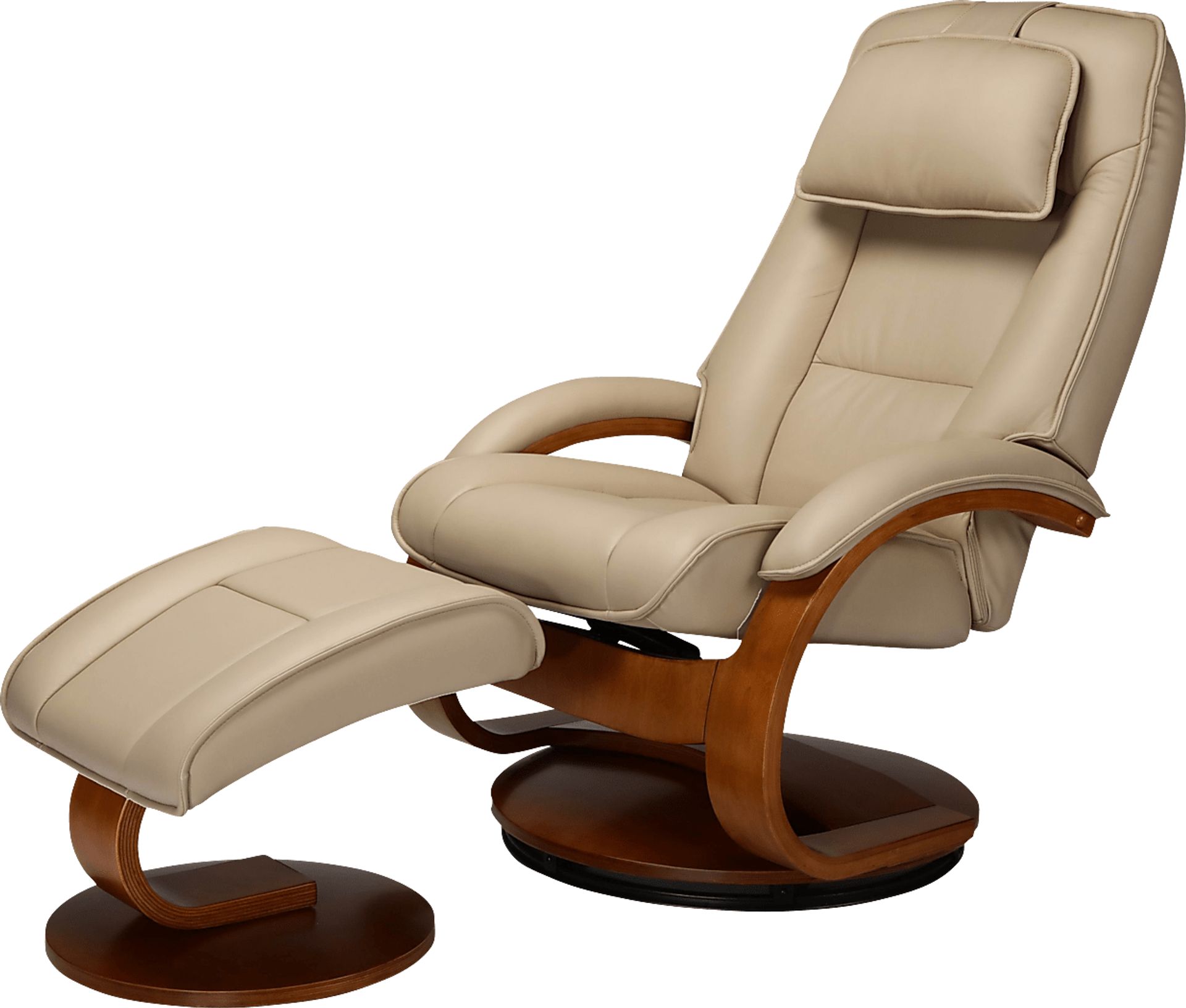 Oslo Collection Bergen Tan Recliner and Ottoman - Image 3