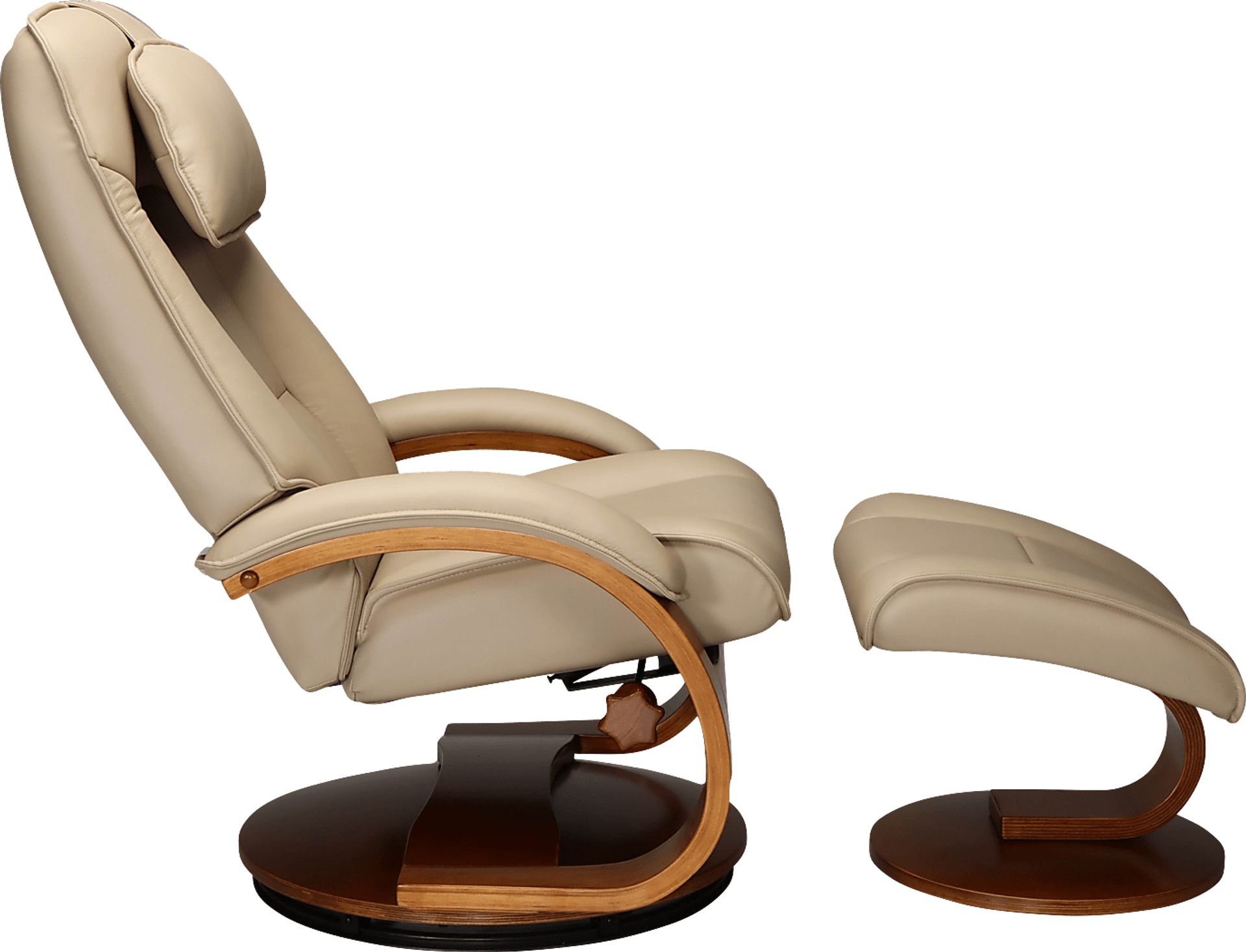 Oslo Collection Bergen Tan Recliner and Ottoman - Image 4