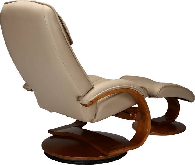 Oslo Collection Bergen Tan Recliner and Ottoman - Thumbnail - Image 5