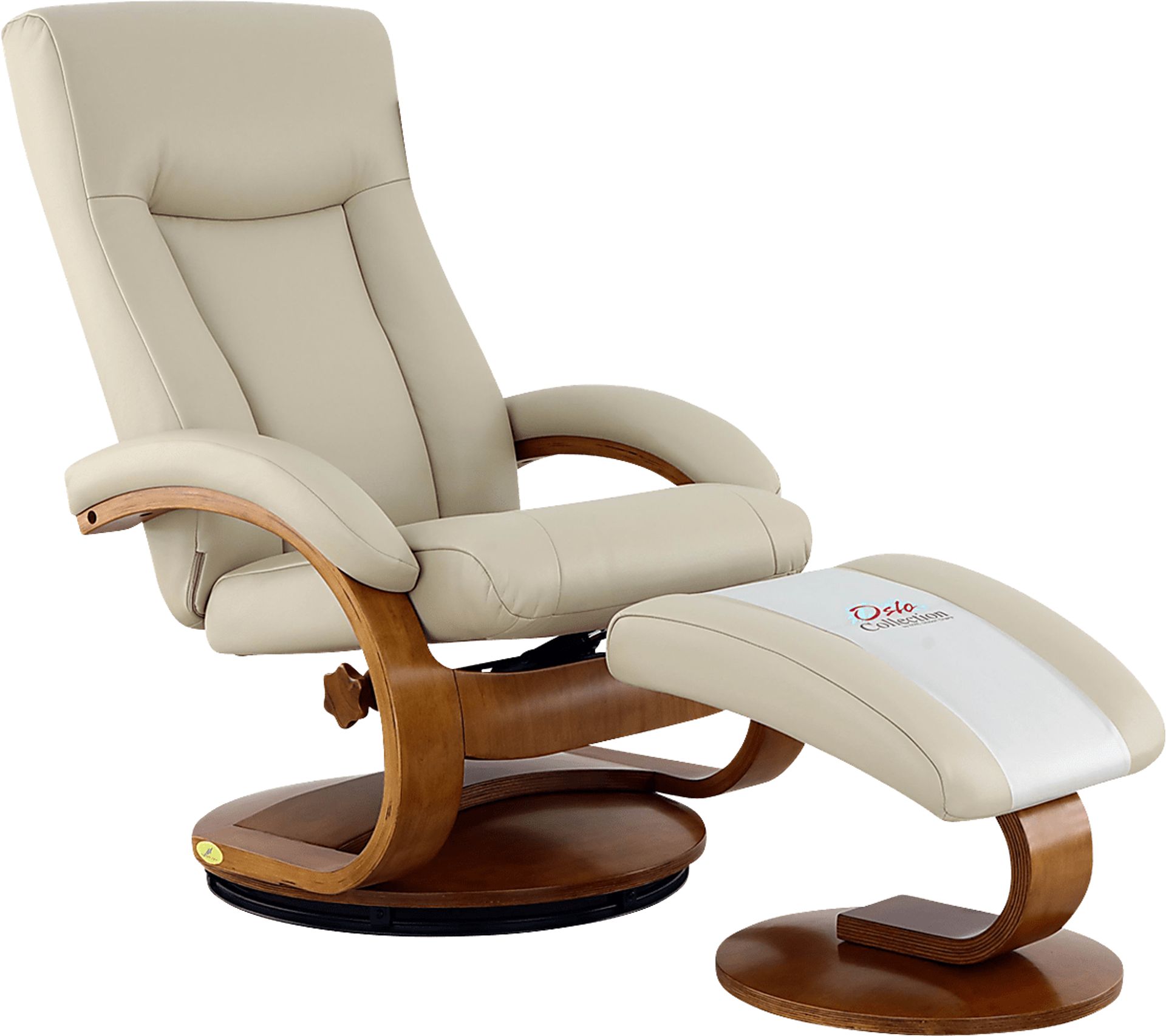 Oslo Collection Hamar Beige Recliner & Ottoman - Image 1