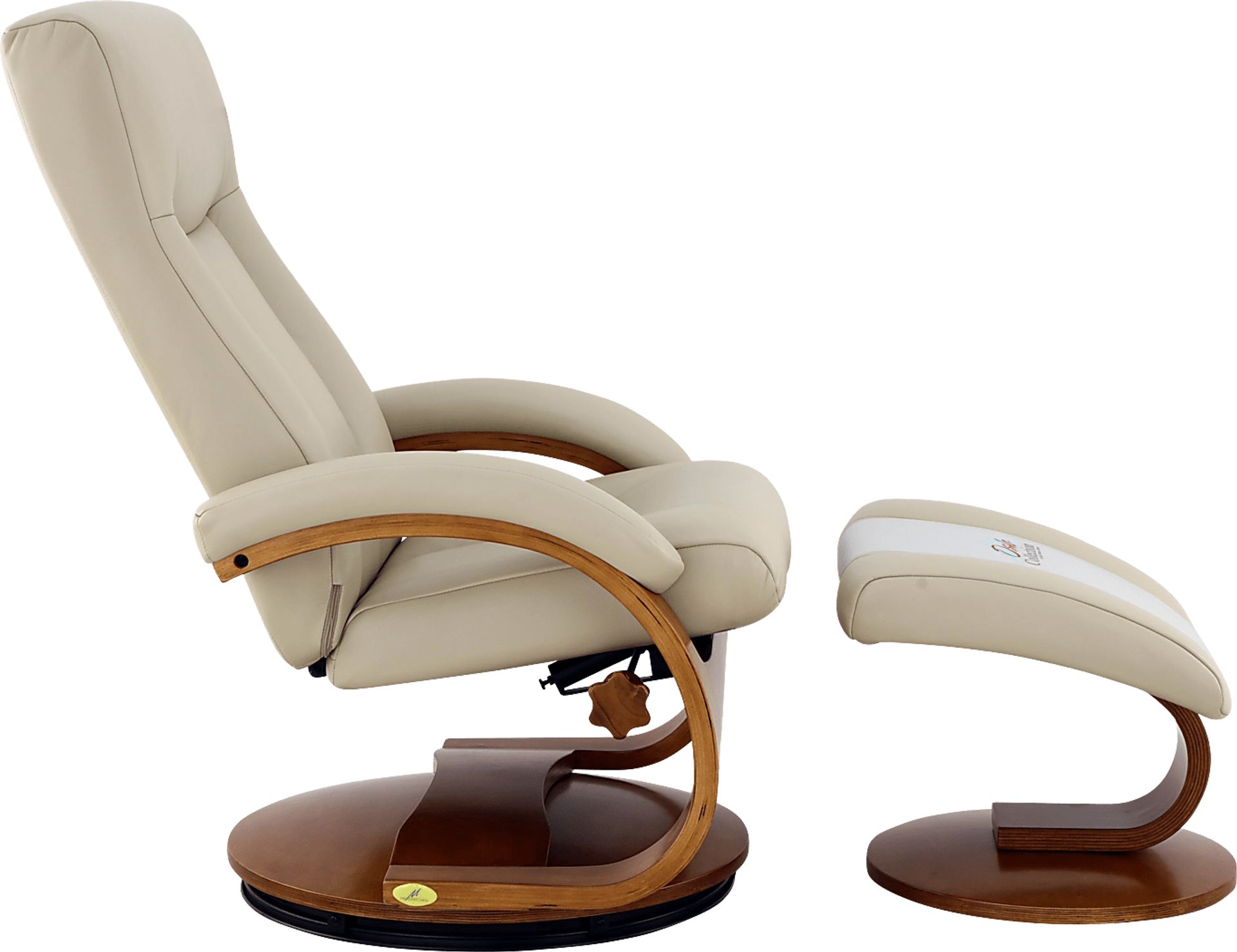 Oslo Collection Hamar Beige Recliner & Ottoman - Image 3