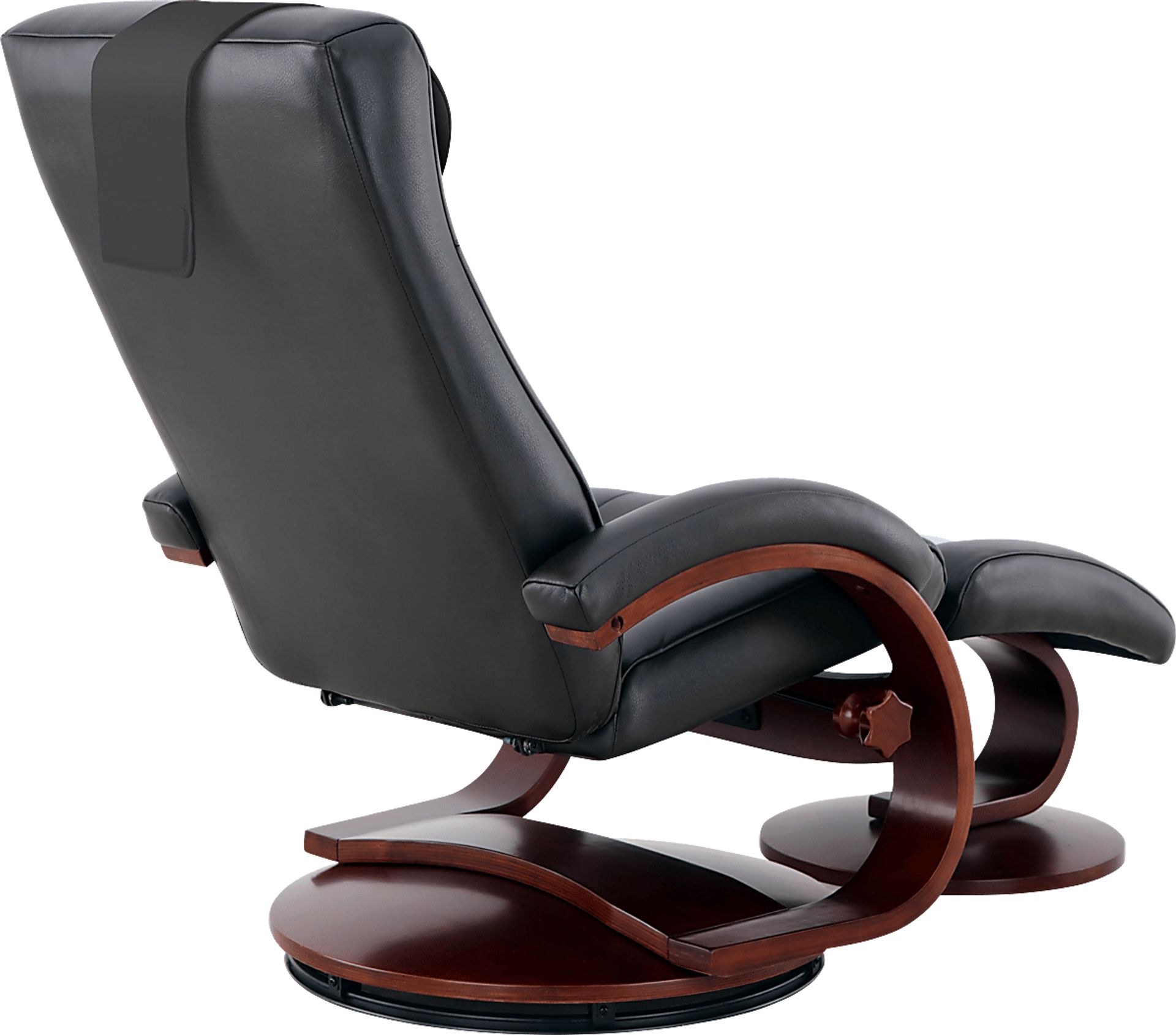 Oslo Collection Hamar Black Leather Recliner & Ottoman - Image 6
