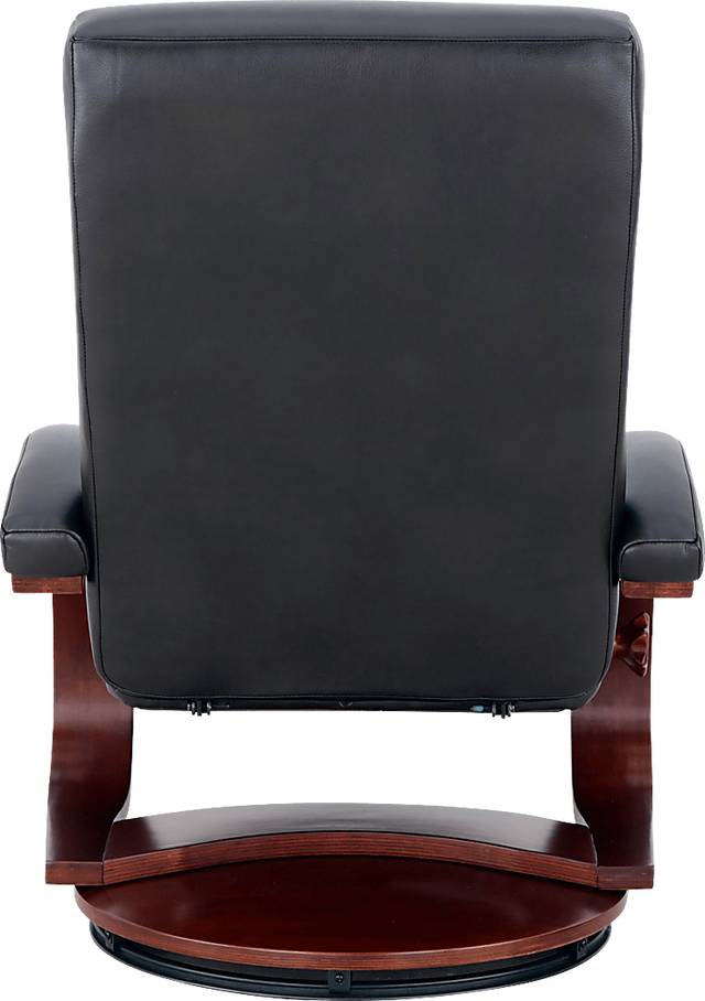 Oslo Collection Hamar Black Recliner & Ottoman - Thumbnail - Image 5