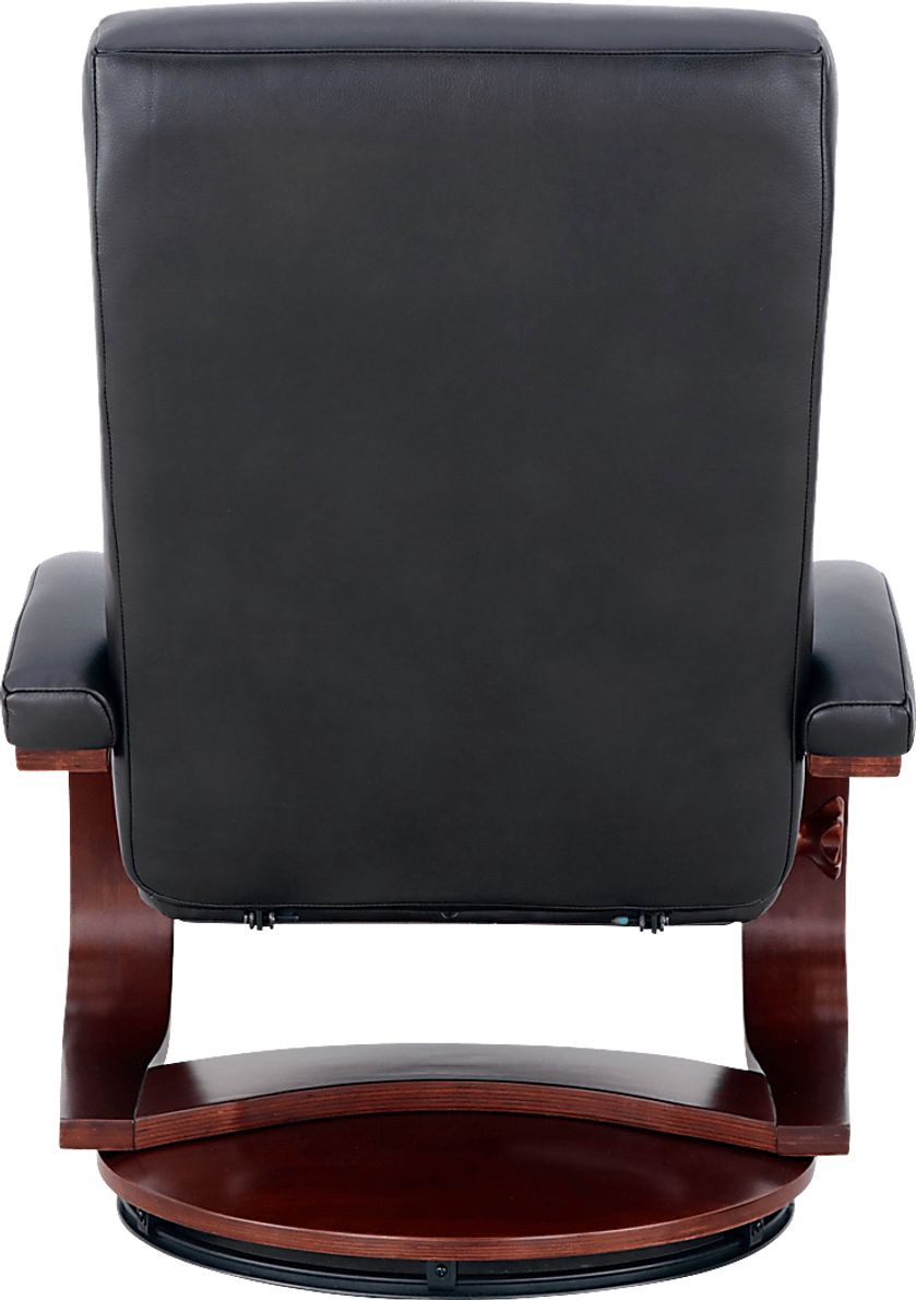 Oslo Collection Hamar Black Recliner & Ottoman Rooms To Go