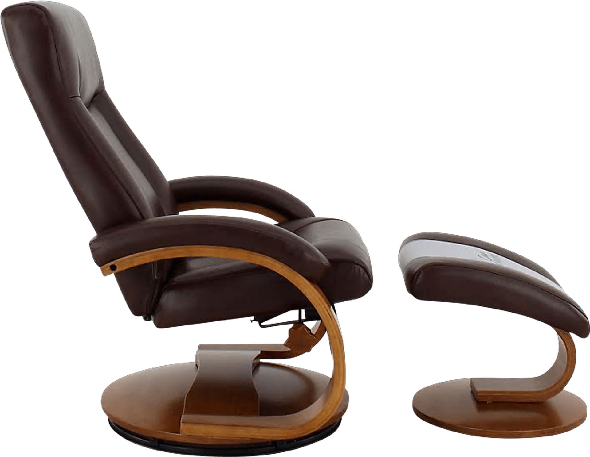 Oslo Collection Hamar Brown Recliner & Ottoman - Image 3