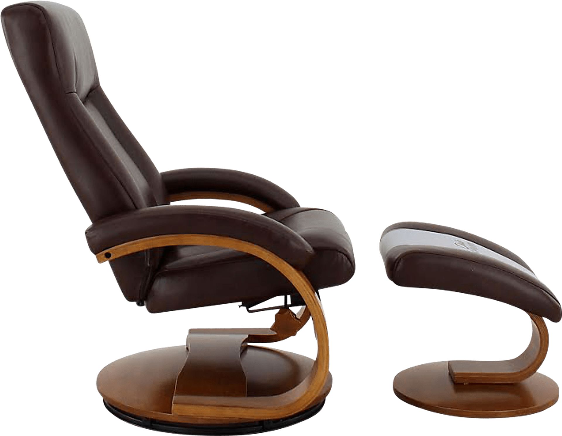 Oslo Collection Hamar Brown Recliner & Ottoman - Image 2