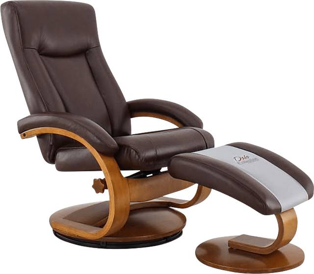 Oslo Collection Hamar Brown Recliner & Ottoman - Thumbnail - Image 1