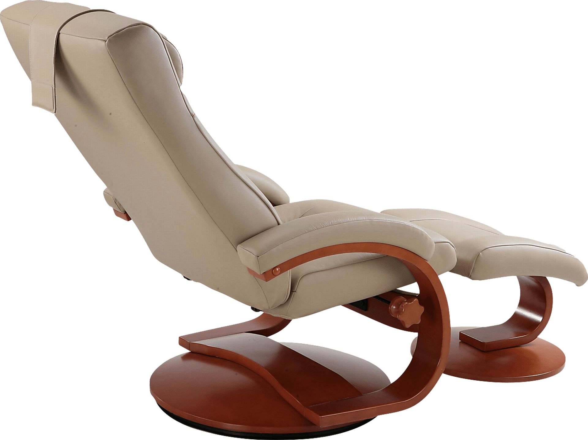 Oslo Collection Hamar Tan Leather Recliner & Ottoman - Image 4