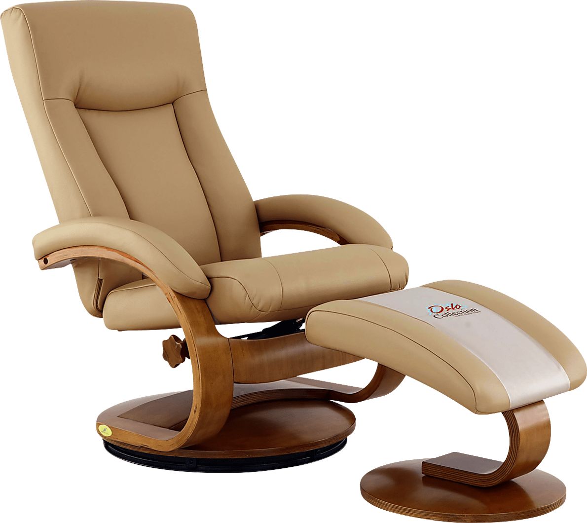 Oslo Collection Hamar Tan Beige,Brown Polyurethane Fabric Recliner And