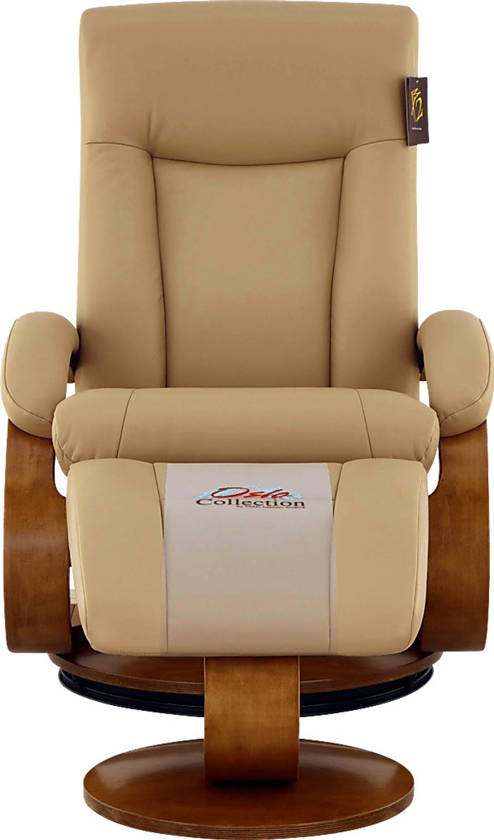 Oslo Collection Hamar Tan Recliner & Ottoman Rooms To Go
