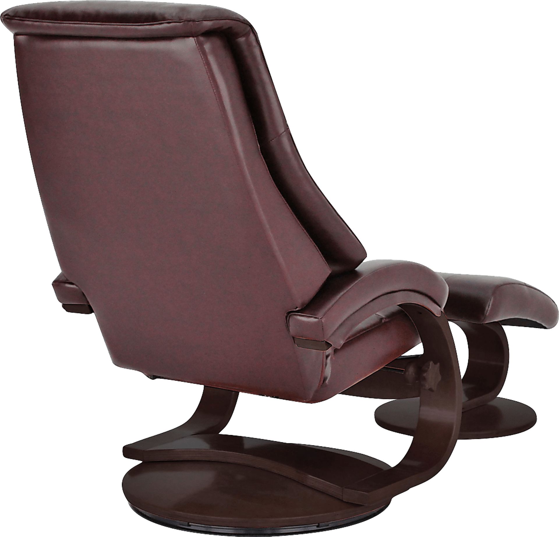 Oslo Collection Mandal Burgundy Recliner & Ottoman - Image 4