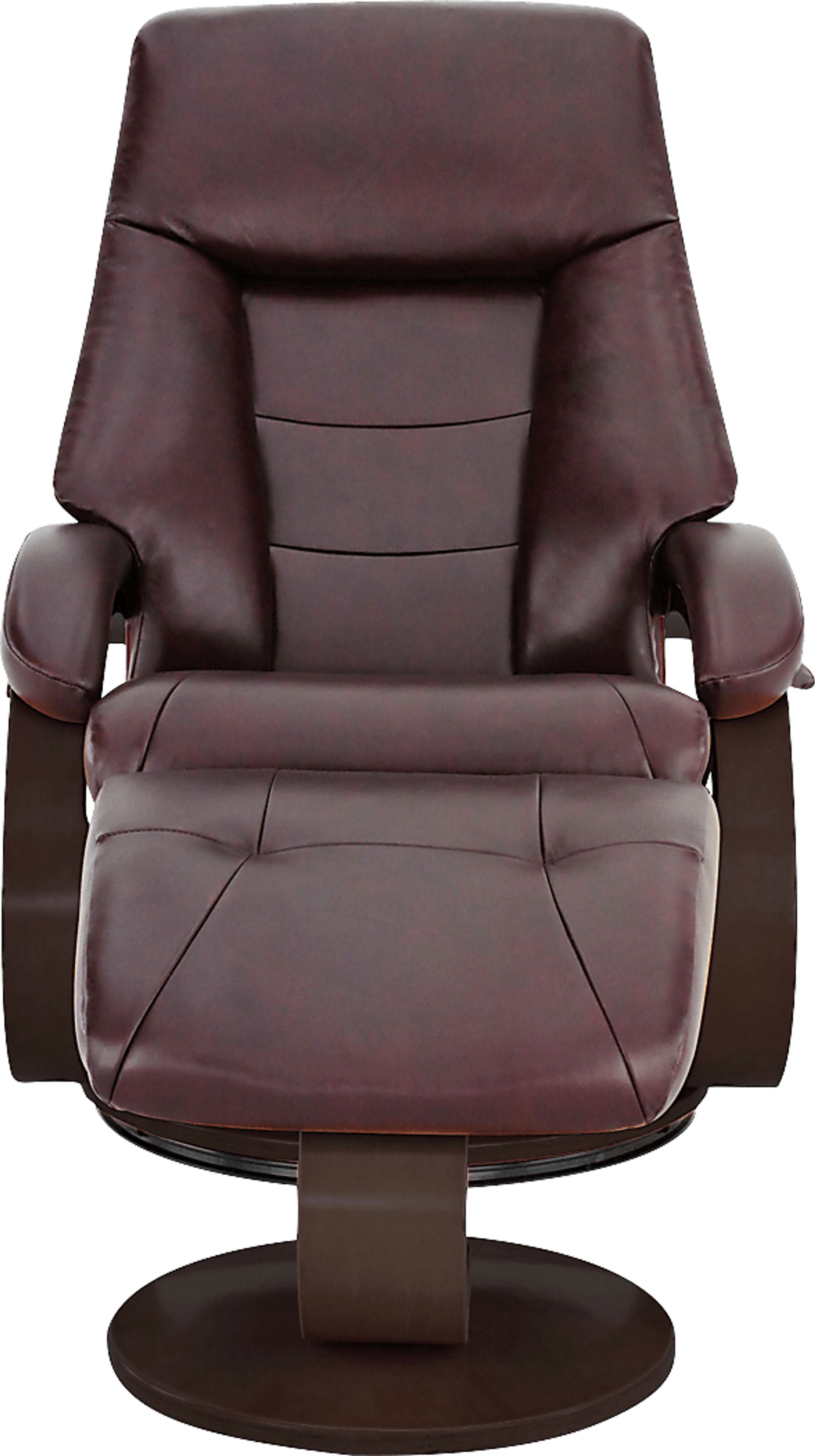 Oslo Collection Mandal Burgundy Recliner & Ottoman - Image 5