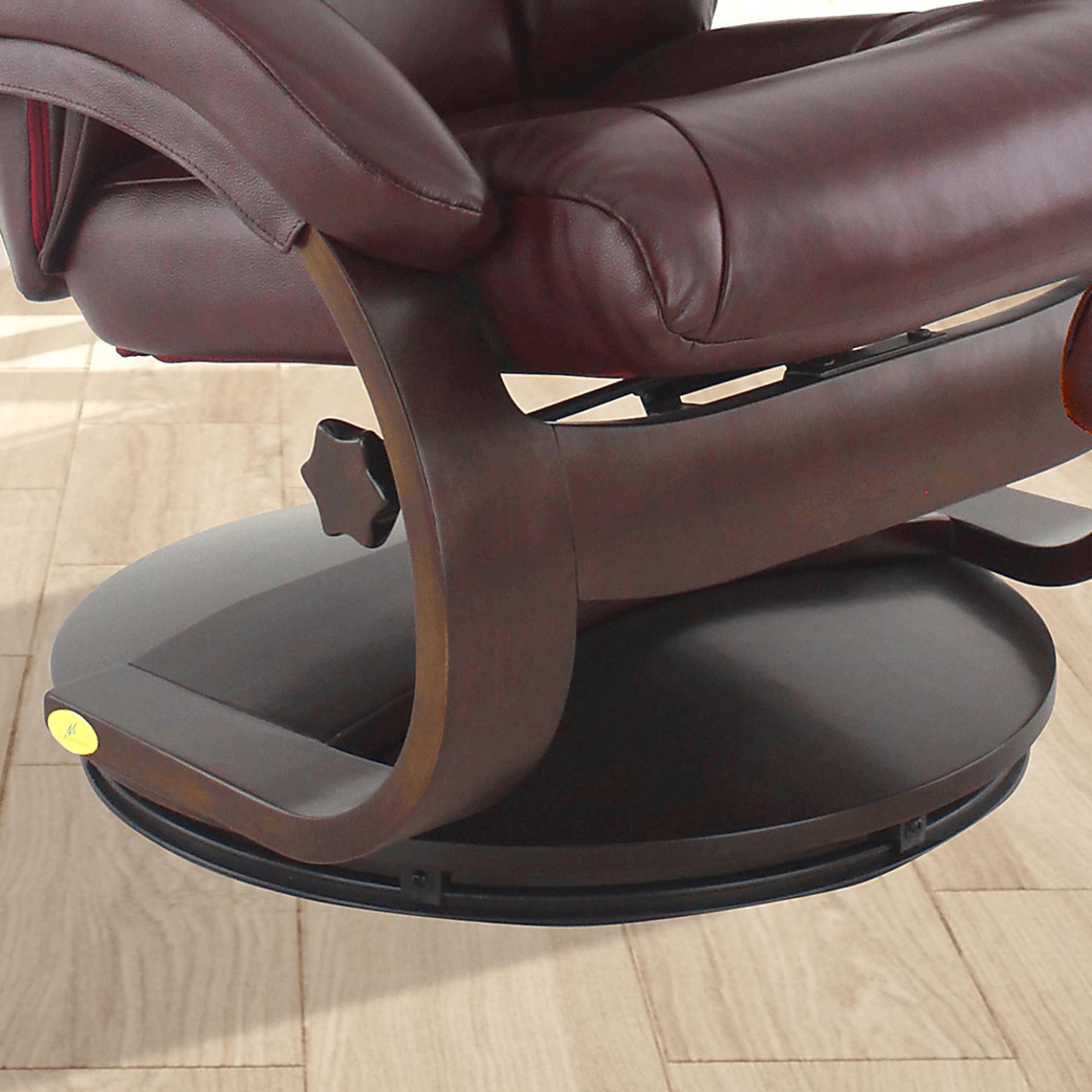 Oslo Collection Mandal Burgundy Recliner & Ottoman - Image 6