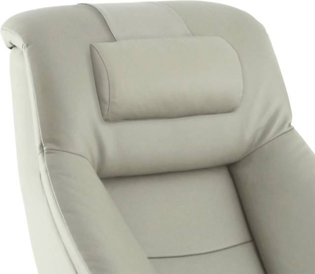 Oslo Collection Mandal Gray Leather Recliner & Ottoman - Thumbnail - Image 3