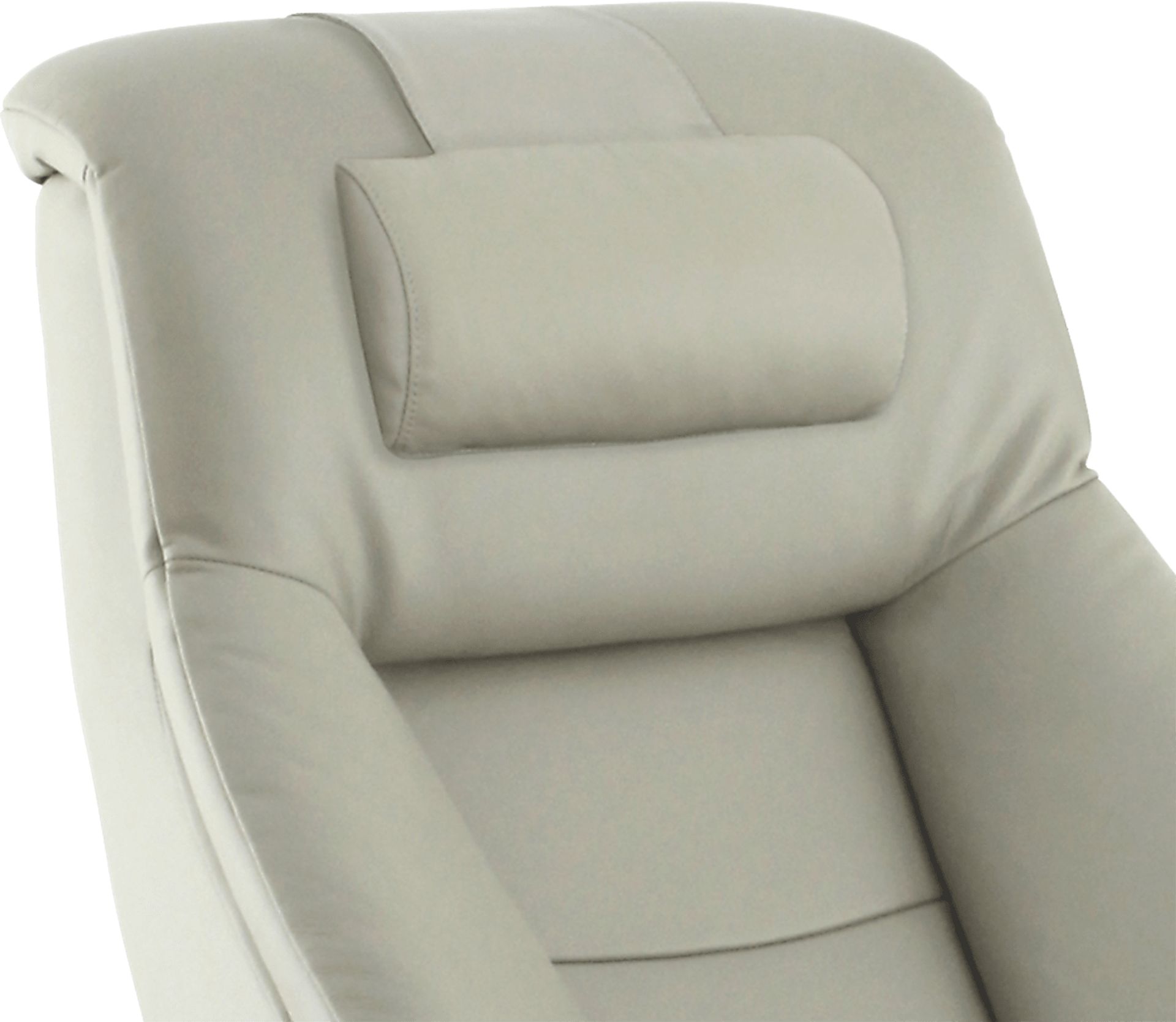 Oslo Collection Mandal Gray Leather Recliner & Ottoman - Image 3