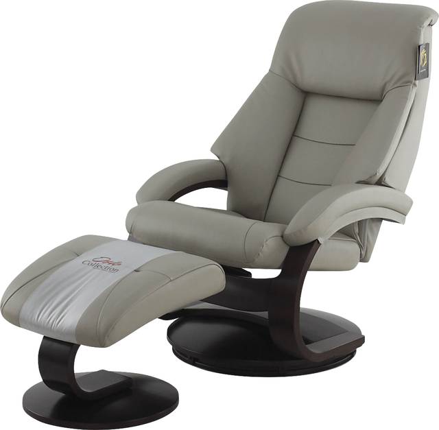 Oslo Collection Mandal Gray Recliner & Ottoman - Thumbnail - Image 3