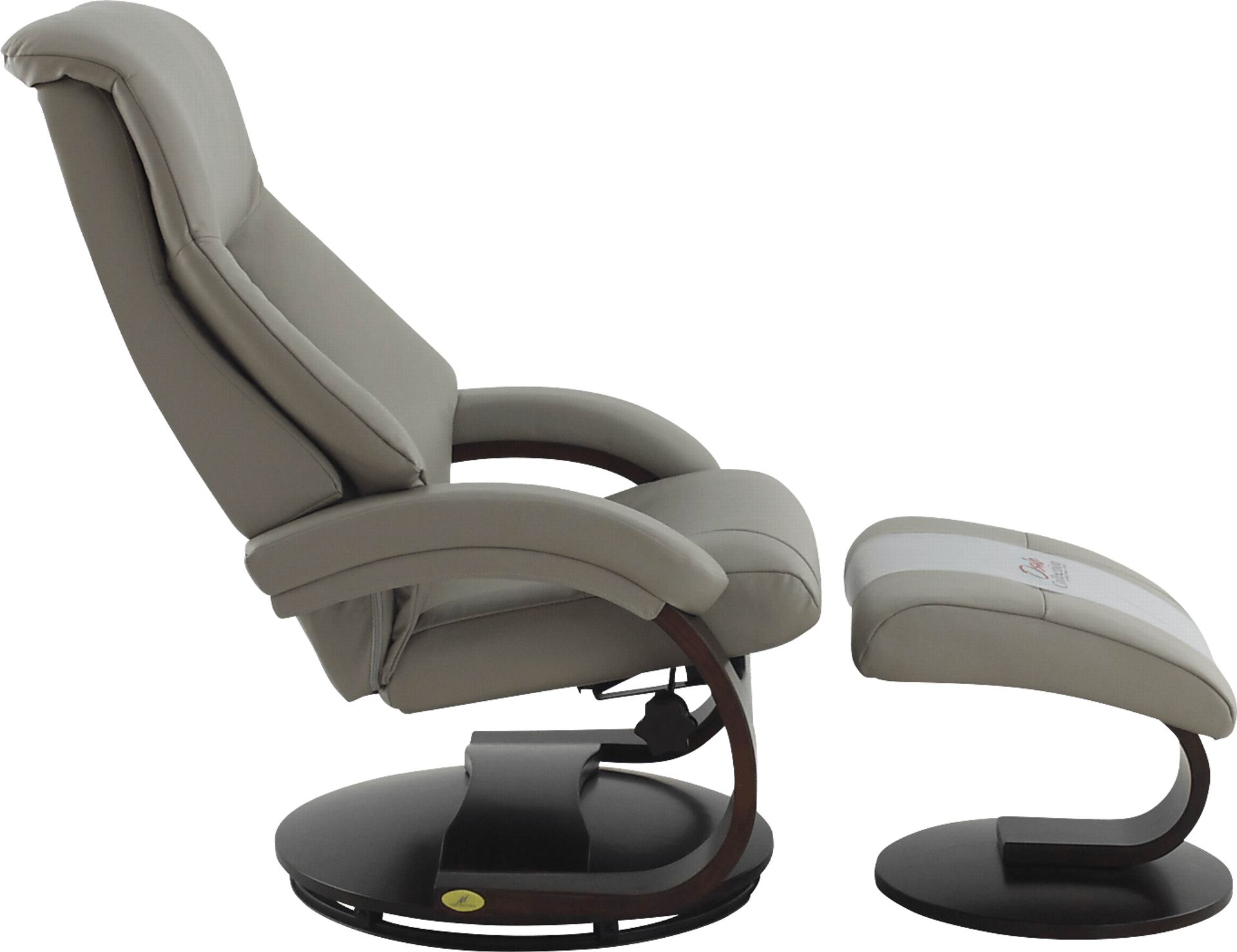 Oslo Collection Mandal Gray Recliner & Ottoman - Image 4