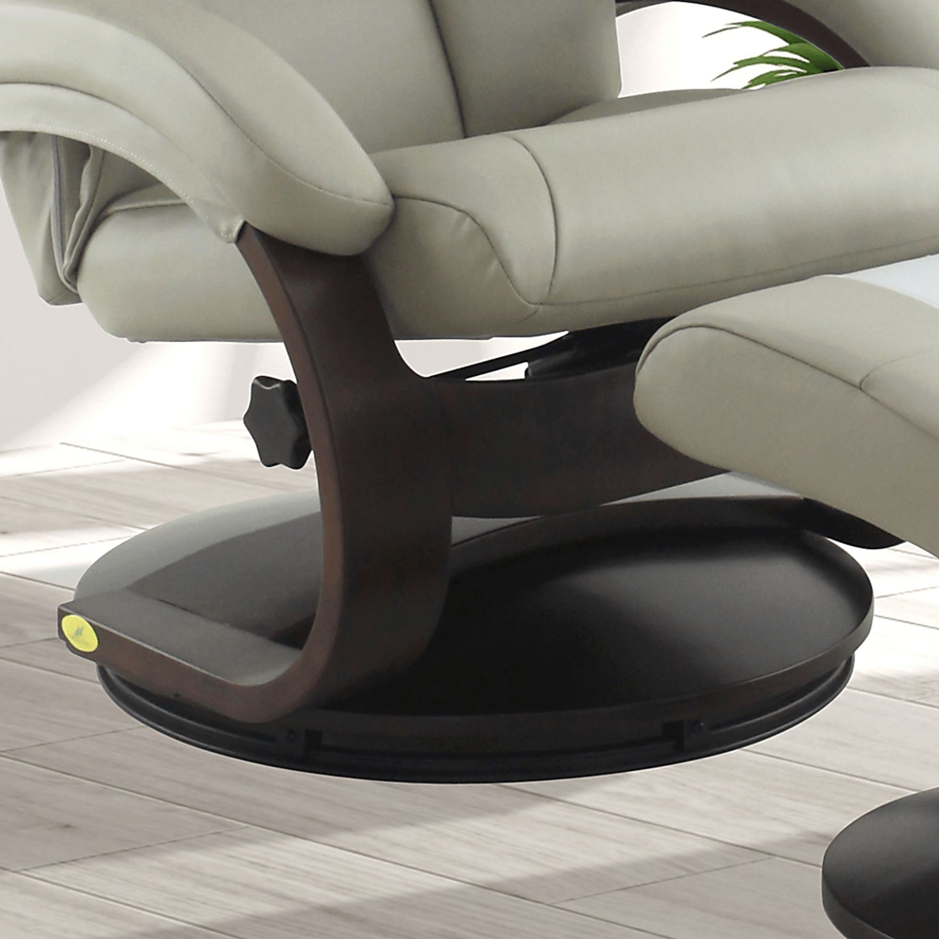 Oslo Collection Mandal Gray Recliner & Ottoman - Image 5
