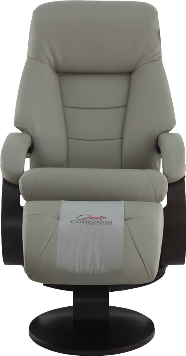 Oslo Collection Mandal Gray Recliner & Ottoman Rooms To Go