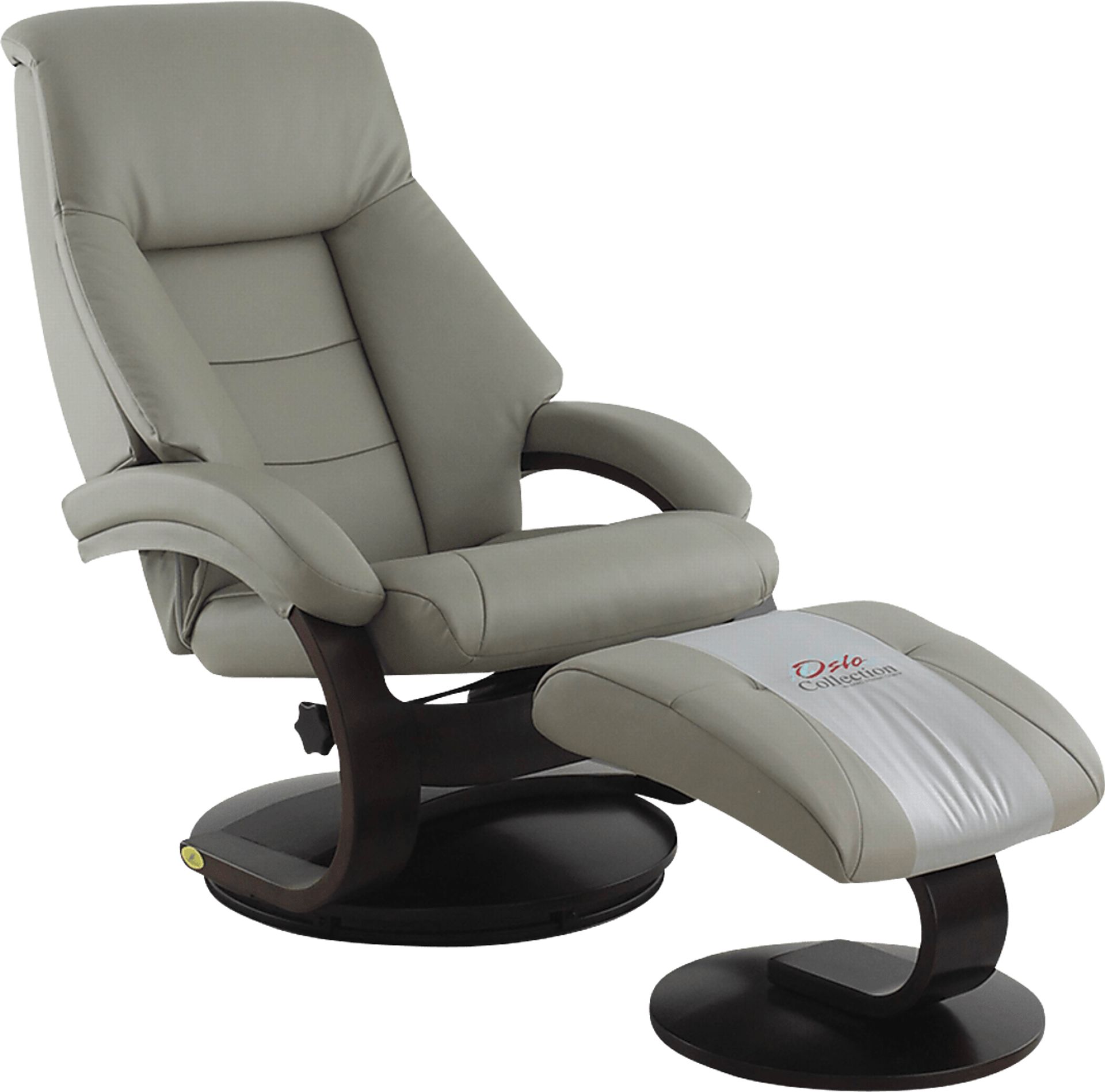 Oslo Collection Mandal Gray Recliner & Ottoman - Image 1