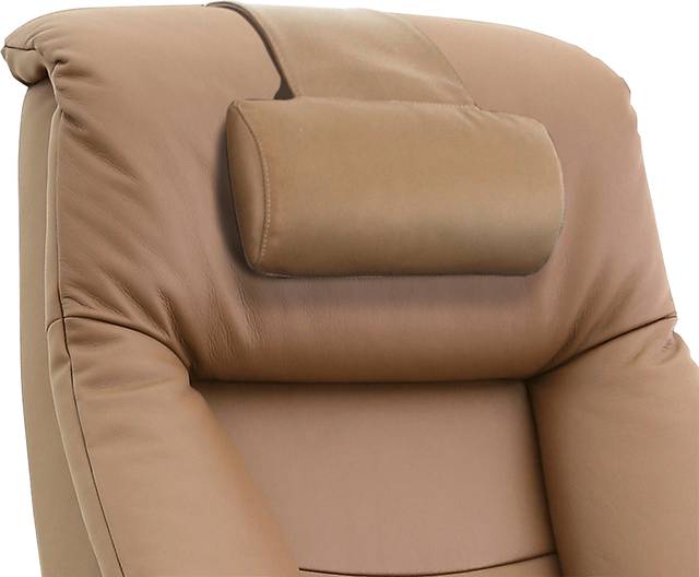 Oslo Collection Mandal Tan Leather Recliner & Ottoman - Thumbnail - Image 3