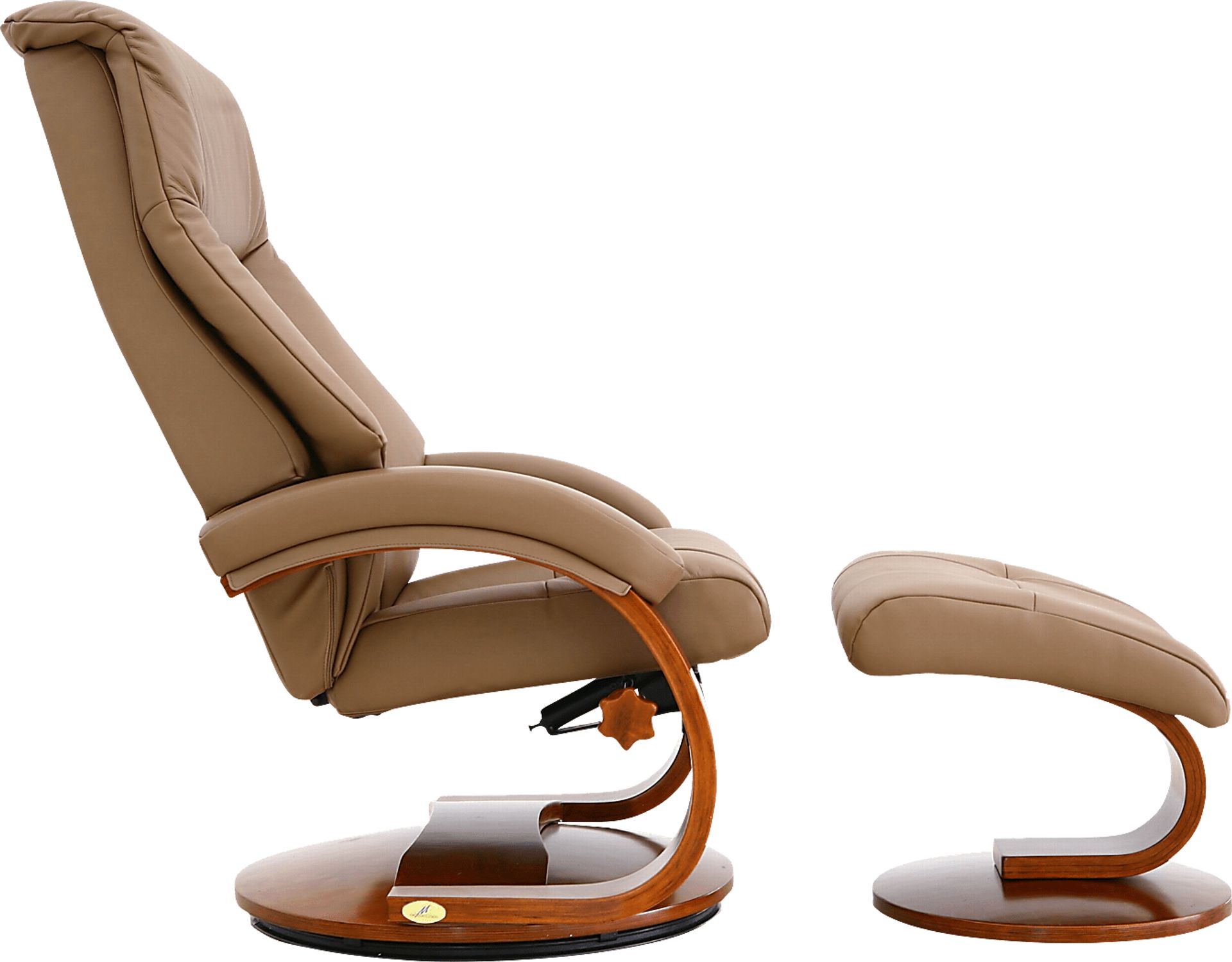 Oslo Collection Mandal Tan Recliner & Ottoman - Image 3