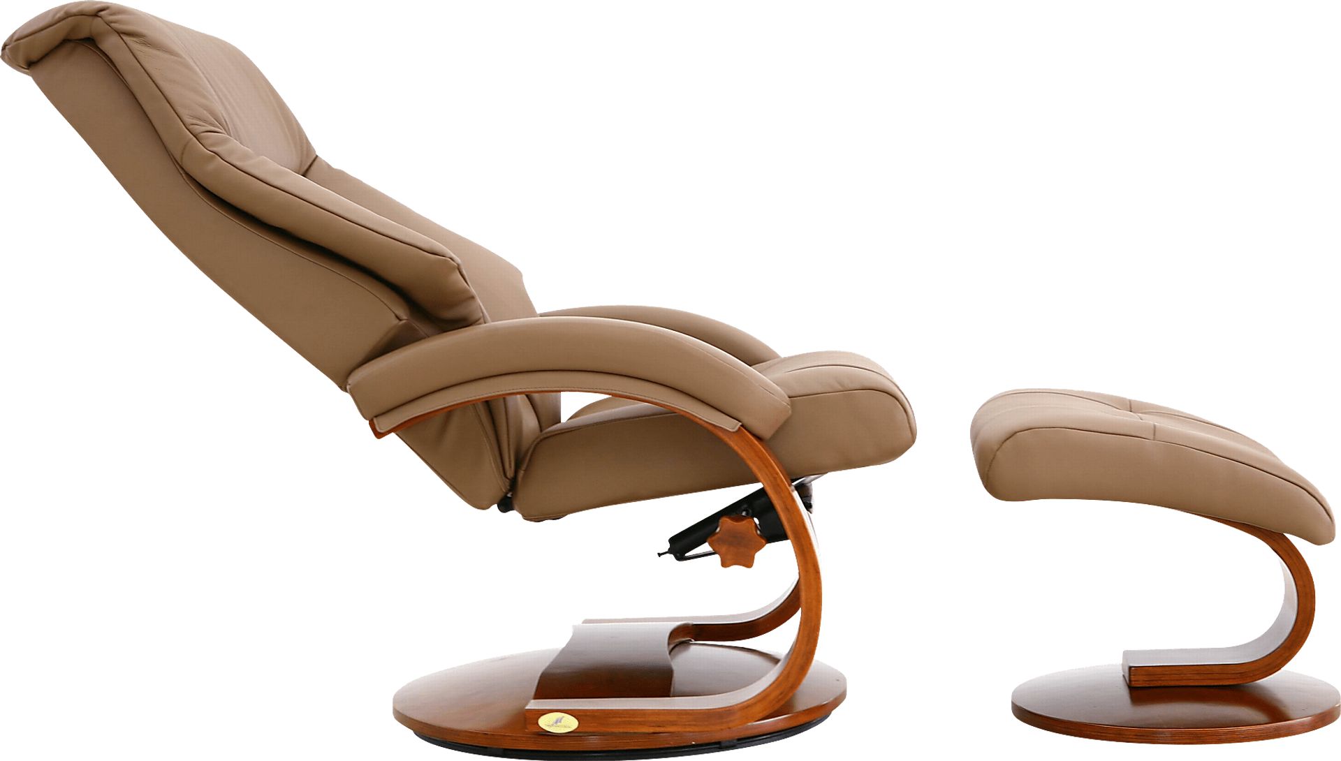 Oslo Collection Mandal Tan Recliner & Ottoman - Image 4