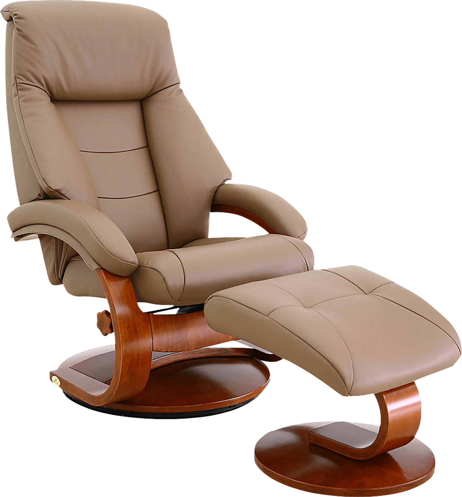Oslo Collection Mandal Tan Recliner & Ottoman - Image 1