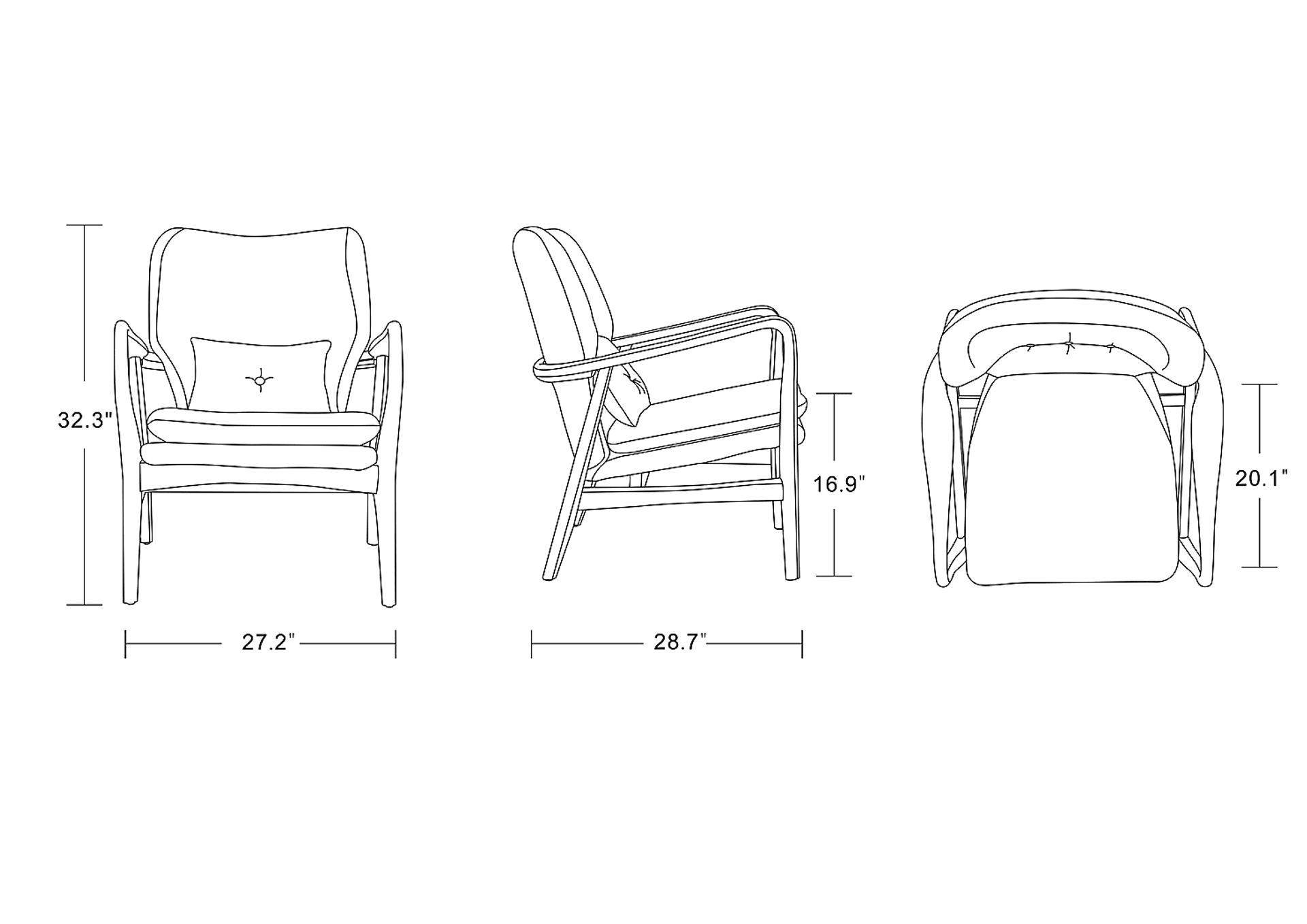Otelia Black Accent Chair & Ottoman - Image 8