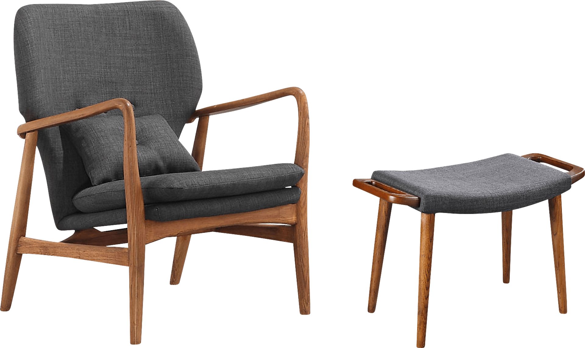 Otelia Black Accent Chair & Ottoman - Image 1