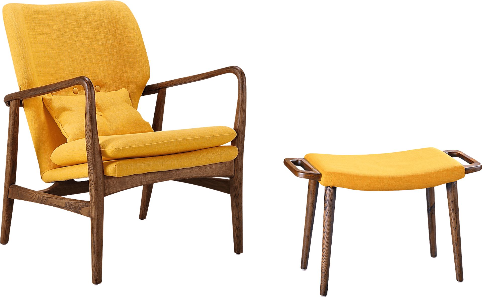 Otelia Yellow Accent Chair & Ottoman - Image 1