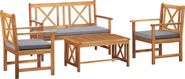 Outdoor Ahart Brown 4pc Seating Set - Thumbnail - Image 1