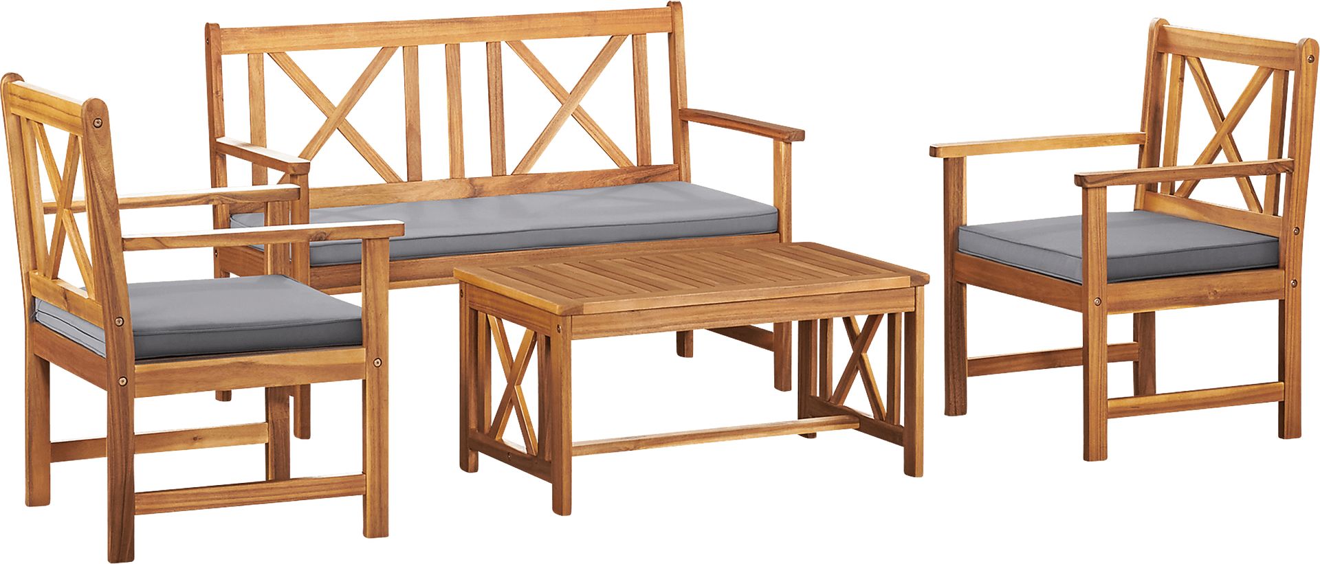 Outdoor Ahart Brown 4pc Seating Set - Image 1