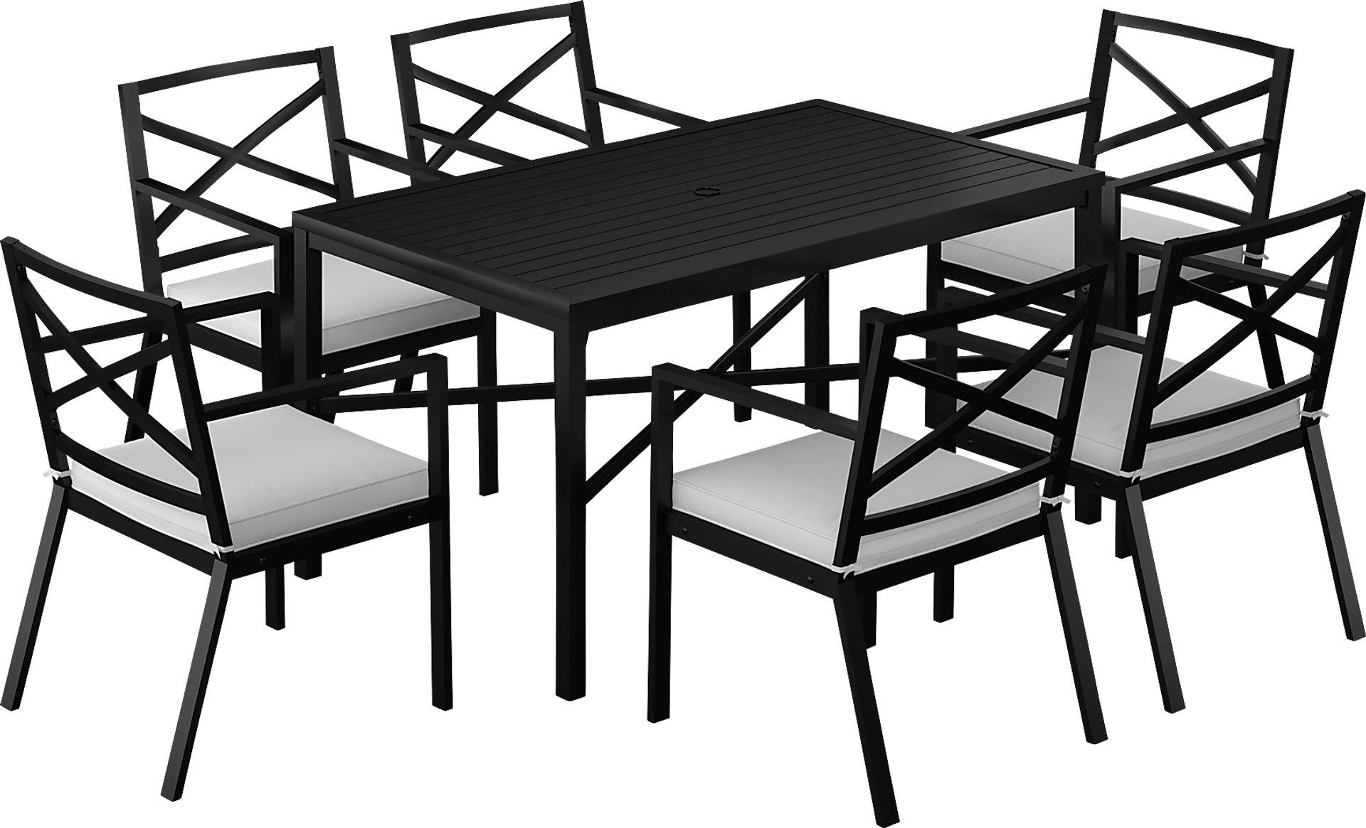 Outdoor Aisne Black 7 Pc Dining Set - Image 1