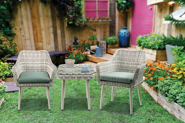 Outdoor Alayza Beige 3 Pc Seating Set - Thumbnail - Image 2