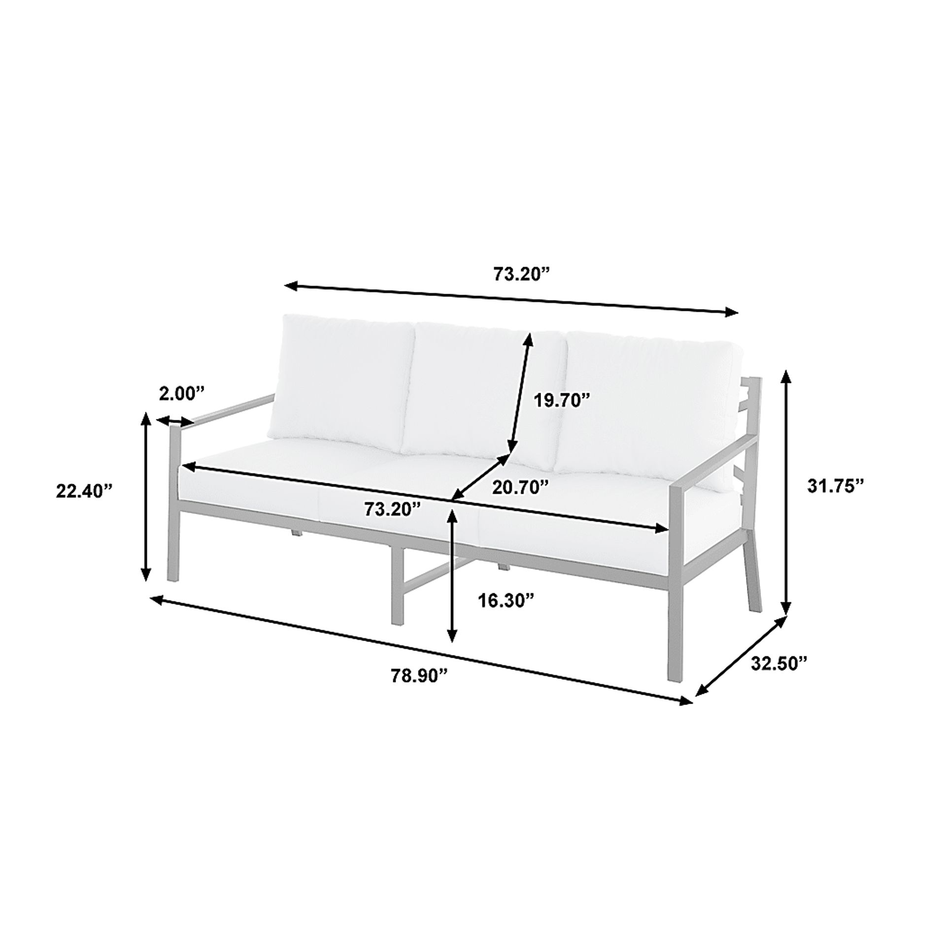Outdoor Alberni White Sofa - Image 9