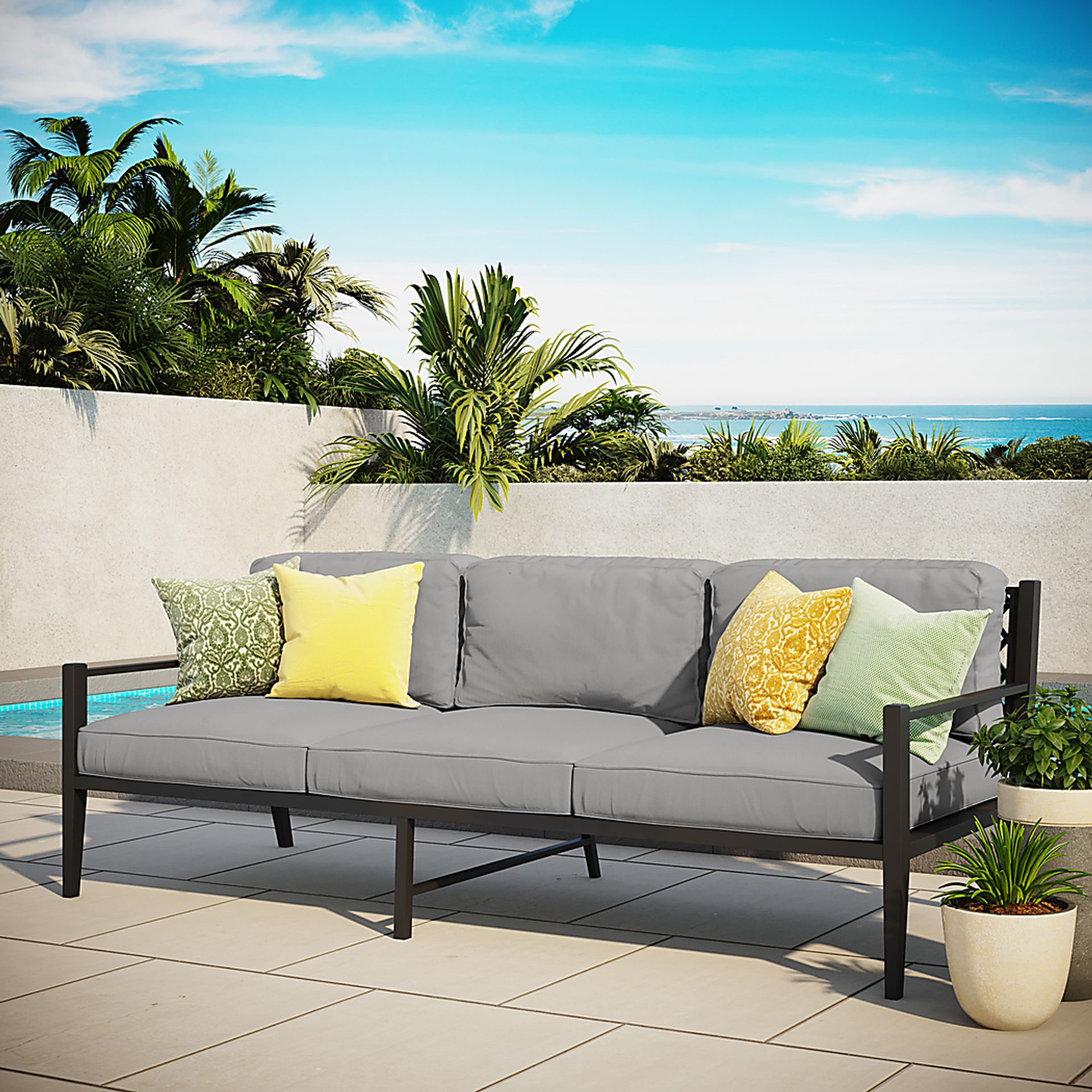 Outdoor Alberni White Sofa - Image 7