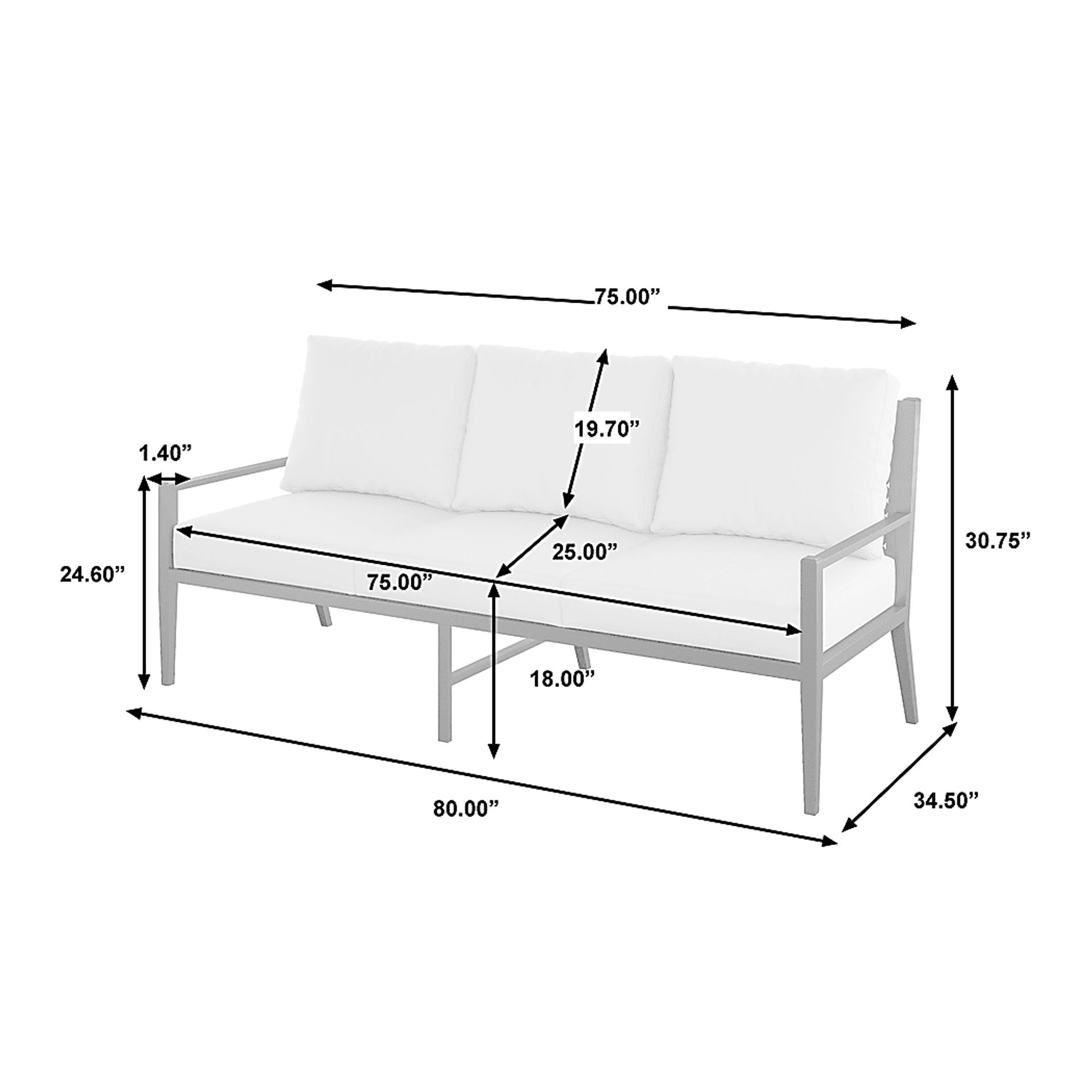 Outdoor Alberni White Sofa - Image 8