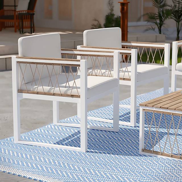 Outdoor Aldwell White Accent Chair, Set of 2 - Thumbnail - Image 6