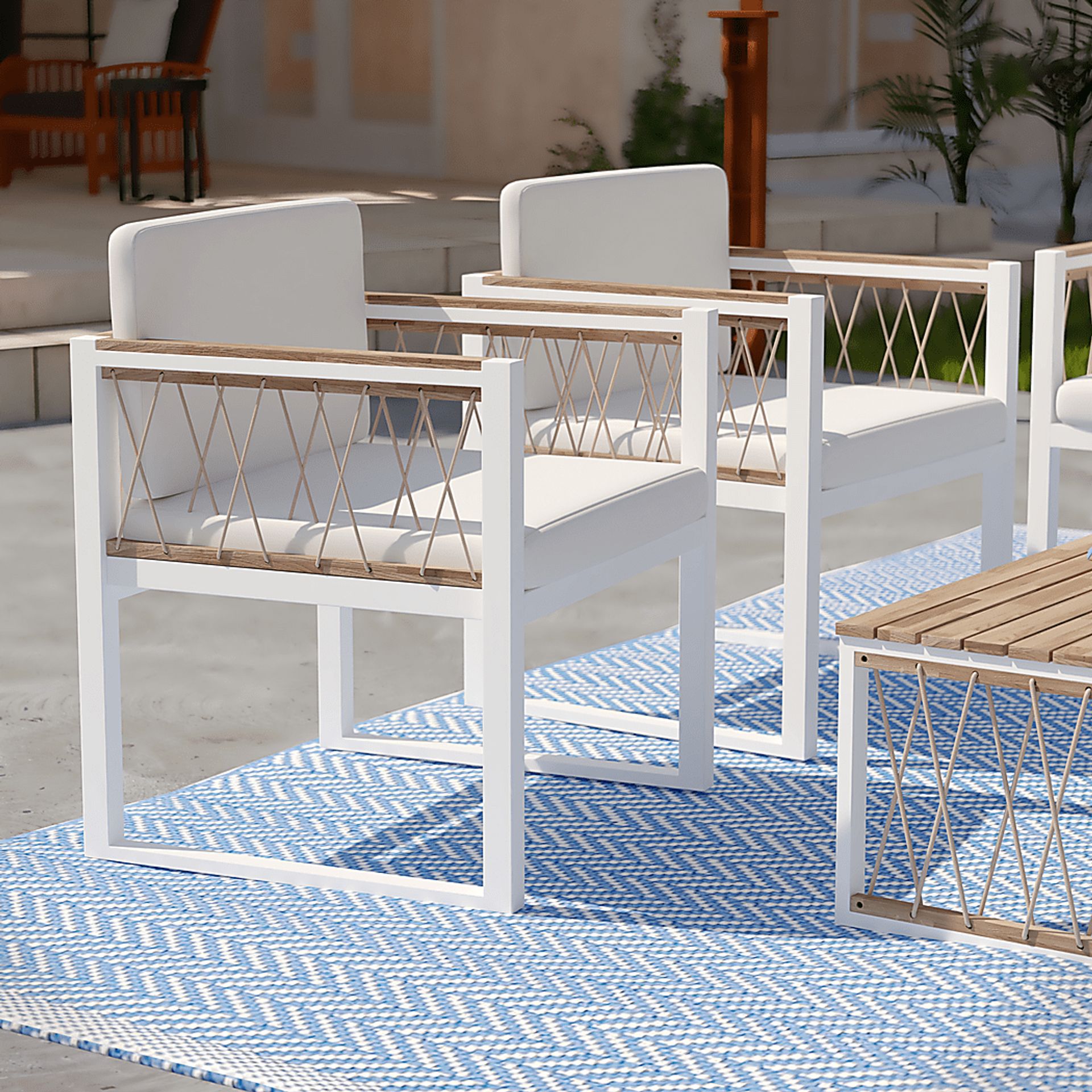 Outdoor Aldwell White Accent Chair, Set of 2 - Image 6