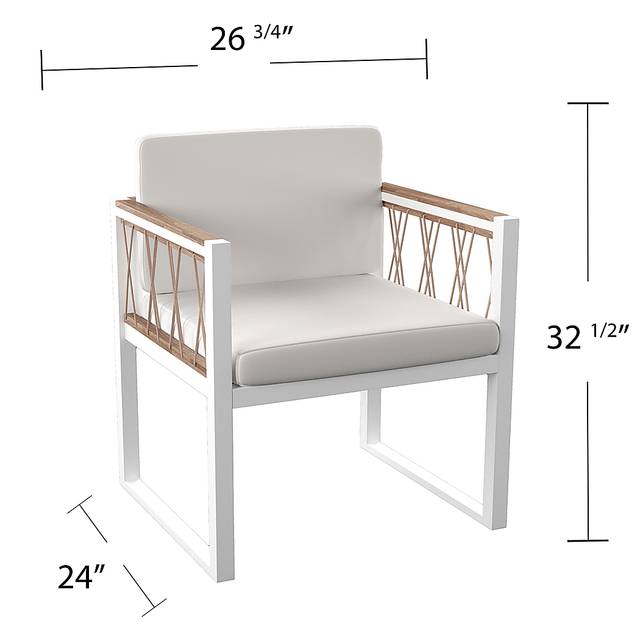 Outdoor Aldwell White Accent Chair, Set of 2 - Thumbnail - Image 7
