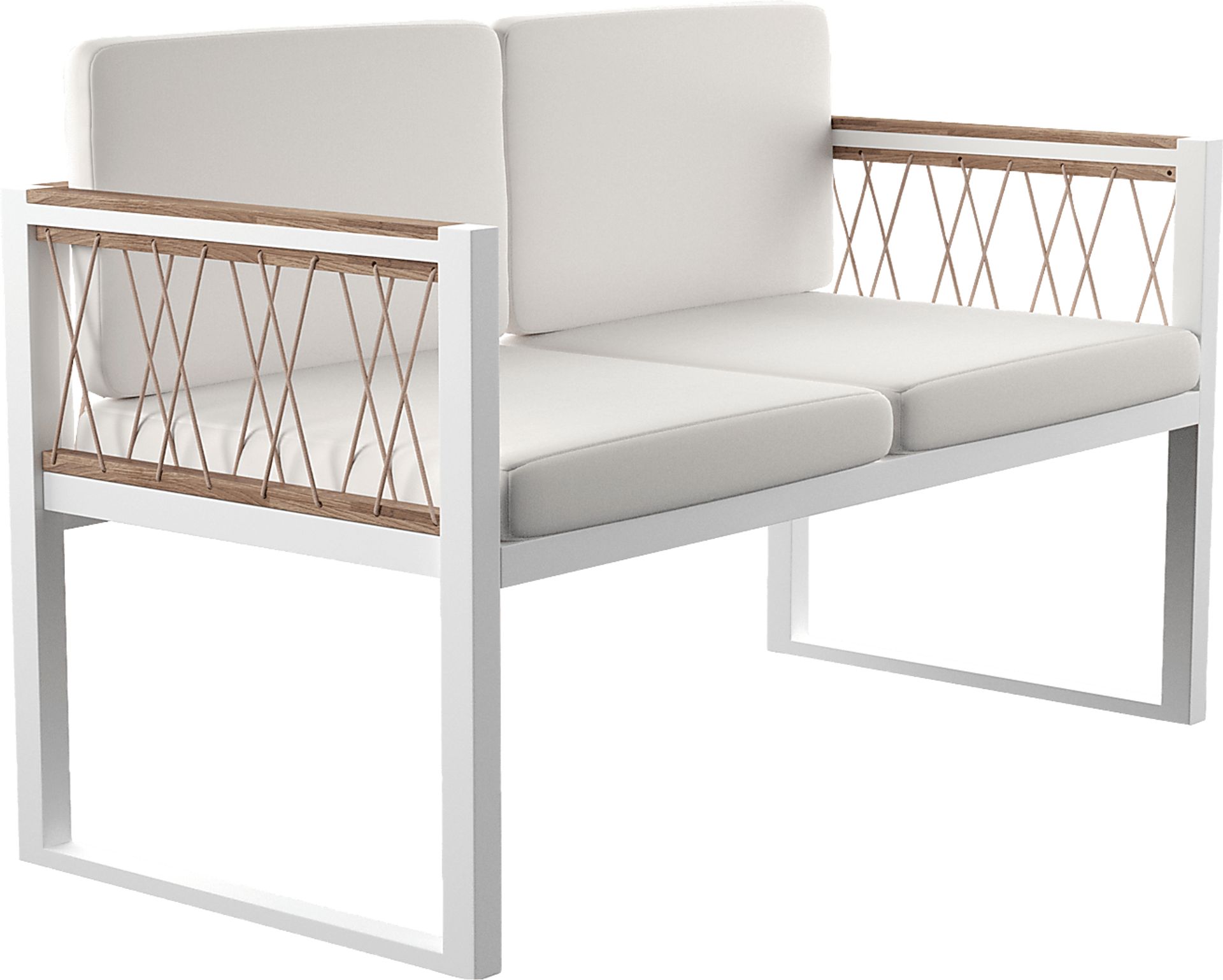 Outdoor Aldwell White Loveseat - Image 2